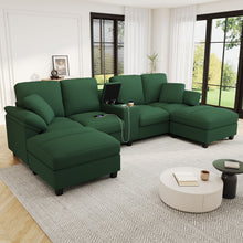 Load image into Gallery viewer, Modern U-Shaped Sectional Sofa With Storage Ottomans
