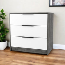 Load image into Gallery viewer, Three Drawer Dresser - White / Gray
