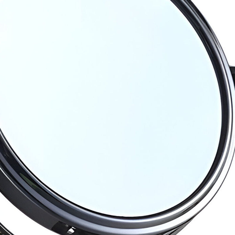 9" Round Framed Makeup Shaving Tabletop Mirror - Black