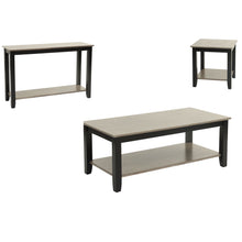 Load image into Gallery viewer, 3 Piece Table Set With Open Shelf Storage, Includes Coffee, End &amp; Console Table - Black / Black / Gray / Gray
