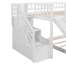 Load image into Gallery viewer, Stairway Twin over Twin Bunk Bed with Two Drawers and Slide, White(OLD SKU :LP000156AAK)
