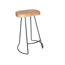 Load image into Gallery viewer, Steel Backless Counter Height Bar Chairs (Set of 2) - Natural And Black

