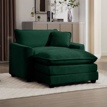 Load image into Gallery viewer, Classic Modern Comfortable Single Chair Deep Seat Sofa With Footstool
