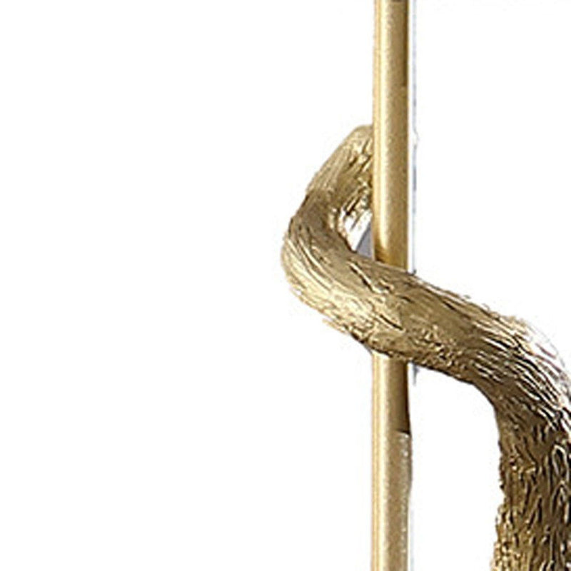 Monkey Table Lamp With White Drum Shade - Gold