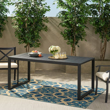 Load image into Gallery viewer, Modern Outdoor Aluminum Rectangular Dining Table With Slatted Top
