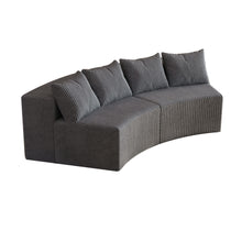Load image into Gallery viewer, Curved Sectional Sofa With 4 Pillows, Modular Semi Circular Design
