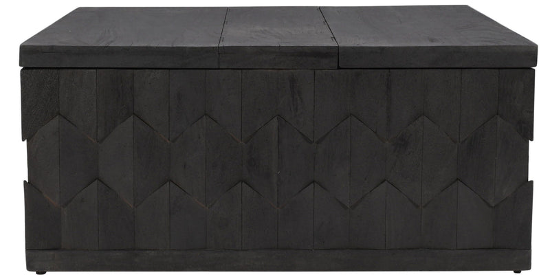 Solid Wood Square Distressed Coffee Table - Dark Gray