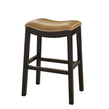Load image into Gallery viewer, Solid Wood Backless Bar Height Bar Chair - Tan / Espresso
