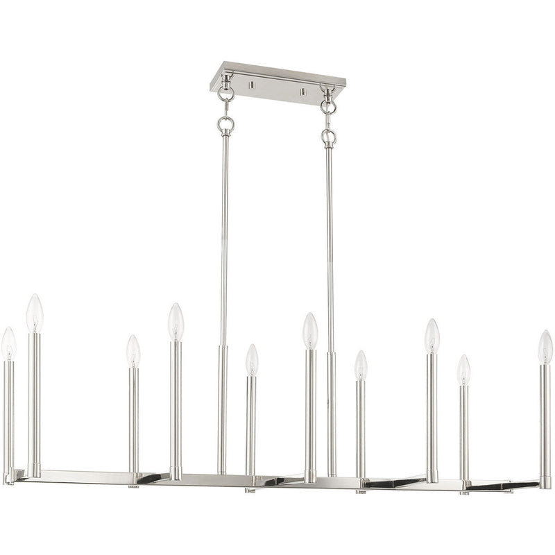 18'' Ten Light Dimmable Chandelier With Shades - Nickel