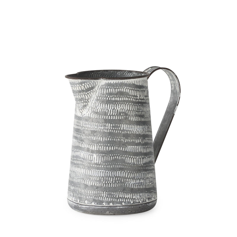 Striped Tapered Jug Vase - Gray / White