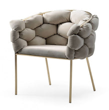 Load image into Gallery viewer, Tufted And Upholstered Velvet Dining Arm Chair - Gray
