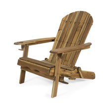 Load image into Gallery viewer, Outdoor Adirondack Chair With Slat Back And Cup Holder - Natural
