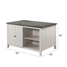 Load image into Gallery viewer, Counter Height Dining Table With Storage Cabinet Base - Dark Gray / Off White / Off White / Gray
