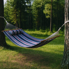 Load image into Gallery viewer, Striped Double Hammock - Blue / Red / White
