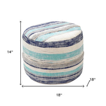 Load image into Gallery viewer, Round Cotton Ottoman - Blue
