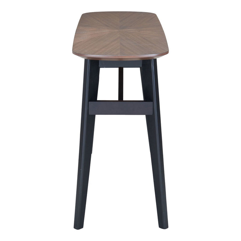 Solid Wood Oval Console Table - Espresso / Black