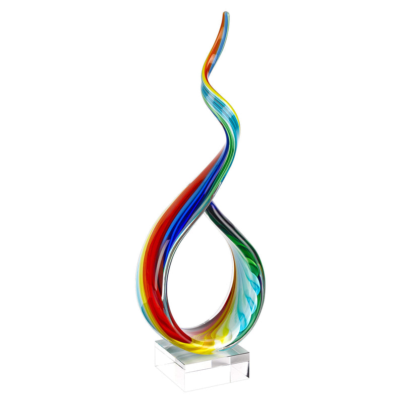 Murano Modern Abstract Tabletop Sculpture (376071) - Rainbow