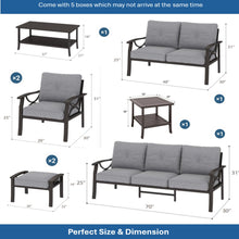 Load image into Gallery viewer, Patio Furniture Set With Coffee Table And Cushions For Backyard

