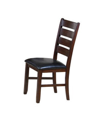 Load image into Gallery viewer, Upholstered Faux Leather Ladder Back Dining Side Chairs (Set of 2) - Espresso
