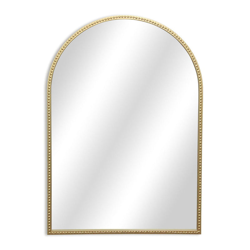 34" Metal Beaded Arch Accent Mirror - Gold