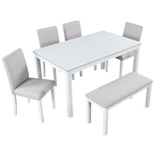 Load image into Gallery viewer, Dining Table Set With Crystal Decoration And Upholstered Chairs
