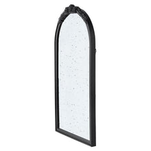 Load image into Gallery viewer, 42" Crowned Top Antiqued Glass Arch Framed Accent Mirror - Black
