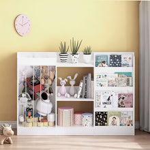 Load image into Gallery viewer, Bookshelf And Toy Storage, 3 Tier Montessori Bookcase With Stuffed Animal Organizer - White
