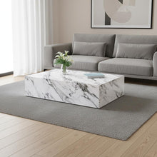 Load image into Gallery viewer, Faux Marble Block Coffee Table - White
