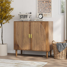Load image into Gallery viewer, Buffet Cabinet With Line Groove Design, Sideboard Buffet Cabinet With Storage, Multifunctional Accent Cabinet For Living Room, Entryway, Hallway, Office, Kitchen - Brown
