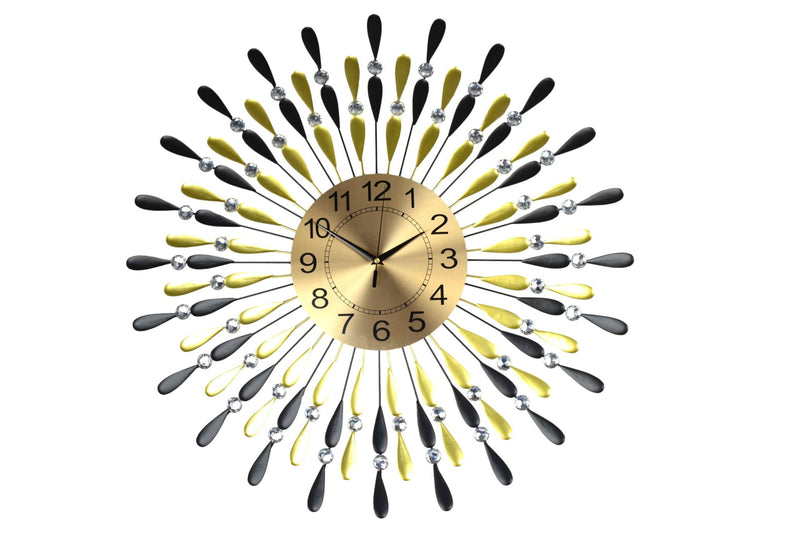Silent Analog Starburst Wall Clock (626376) - Gold / Black