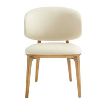 Load image into Gallery viewer, Upholstered Fabric Wing Back Dining Side Chair - Cream
