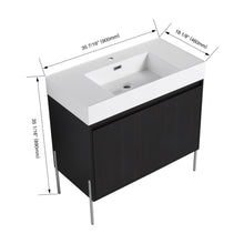 Load image into Gallery viewer, Freestanding Bathroom Vanity With Resin Sink And Storage Cabinet
