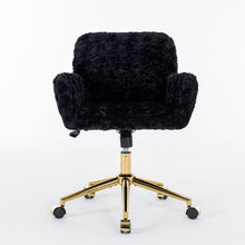 Load image into Gallery viewer, Office Chair, Artificial Rabbit Hair Home Office Chair With Metal Base, Adjustable Desk Chair Swivel Office Chair, Vanity Chair

