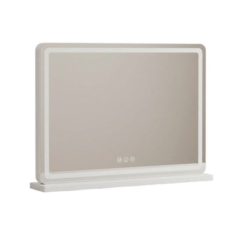 23" Lighted Freestanding Frameless Makeup Shaving Tabletop Mirror - Clear
