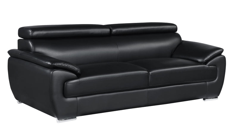 Top Grain Leather Sofa (721565) - Black
