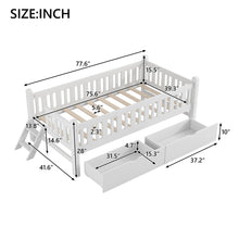 Load image into Gallery viewer, Platform Bed With Guardrail And 2 Drawers
