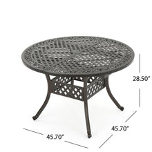 Load image into Gallery viewer, Outdoor Expandable Aluminum Dining Table With Latticework Details And Curvy Legs
