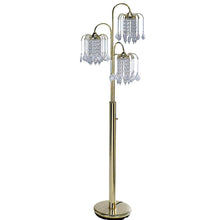 Load image into Gallery viewer, Three Lights Candelabra Floor Lamp With Clear Faux Crystal Shades - Gold
