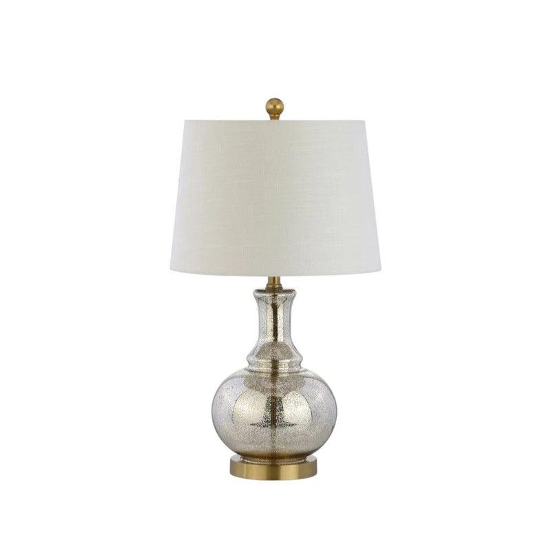 25" Table Lamp With Drum Shade - Silver / Gold