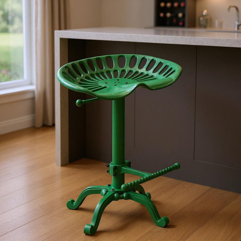 Backless Adjustable Height Bar Chair With Footrest 23" - Green