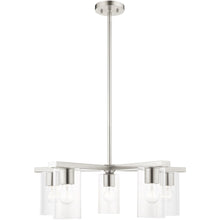 Load image into Gallery viewer, 17" Five Light Dimmable Chandelier With Shades - Nickel
