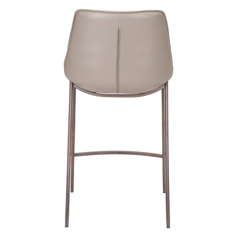 Steel Low Back Counter Height Bar Chairs (Set of 2) - Gray And Brown