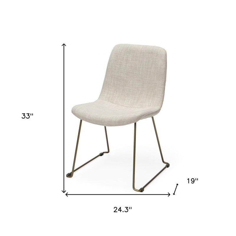 Upholstered Fabric Side Chairs (Set of 2) - Cream