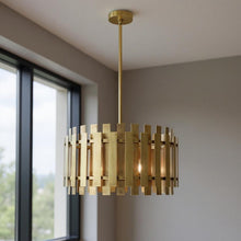 Load image into Gallery viewer, 20" Six Light Dimmable Chandelier With Shades - Brass
