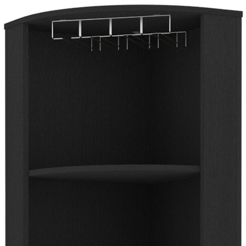 18" Wood Corner Bar Cabinet With Two Doors - Black