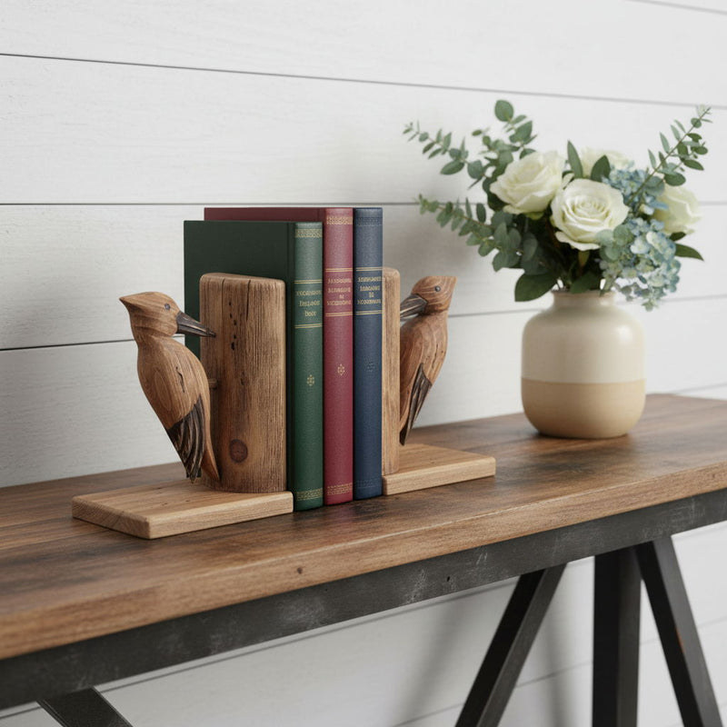 Bird Decorative Bookends (Set of 2) - Brown