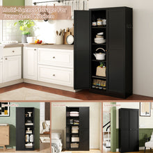 Load image into Gallery viewer, Kitchen Pantry Cabinet With 4 Adjustable Shelves, Heavy Duty Freestanding Organizer
