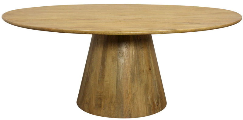 72" Solid Wood Pedestal Base Round Top Dining Table - Natural