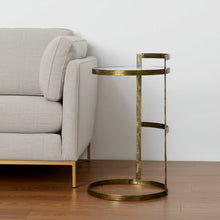 Load image into Gallery viewer, Glass Round End Table - Gold And Clear

