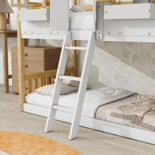 Load image into Gallery viewer, House Bunk Bed With Roof, Window, Window Box, Door, With Safety Guardrails And Ladder
